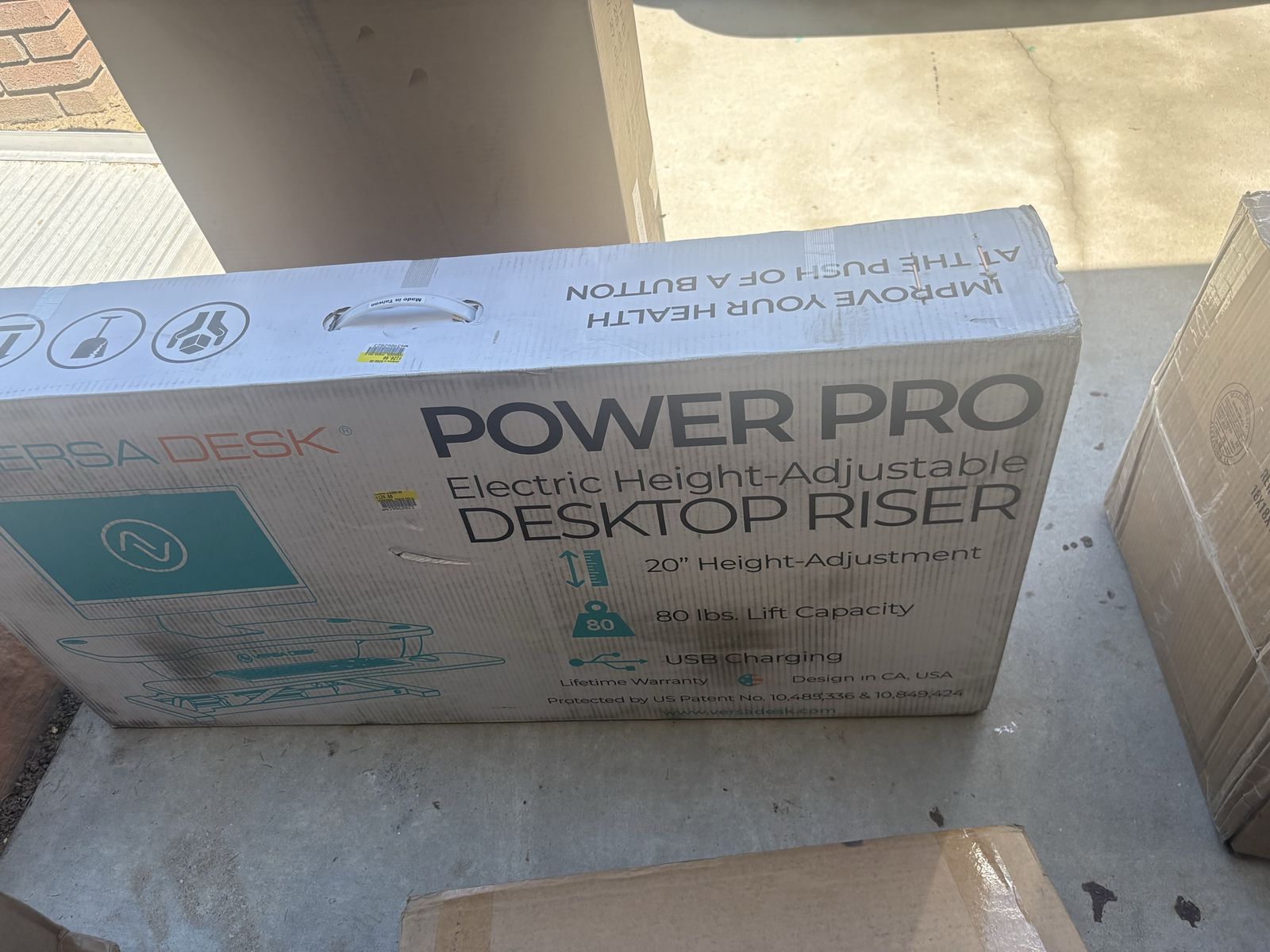 VersaDesk Power Pro Electric Height-Adjustable Desktop Riser - 20" Adj., 80lbs Capacity, USB