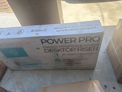 VersaDesk Power Pro Electric Height-Adjustable Desktop Riser - 20" Adj., 80lbs Capacity, USB