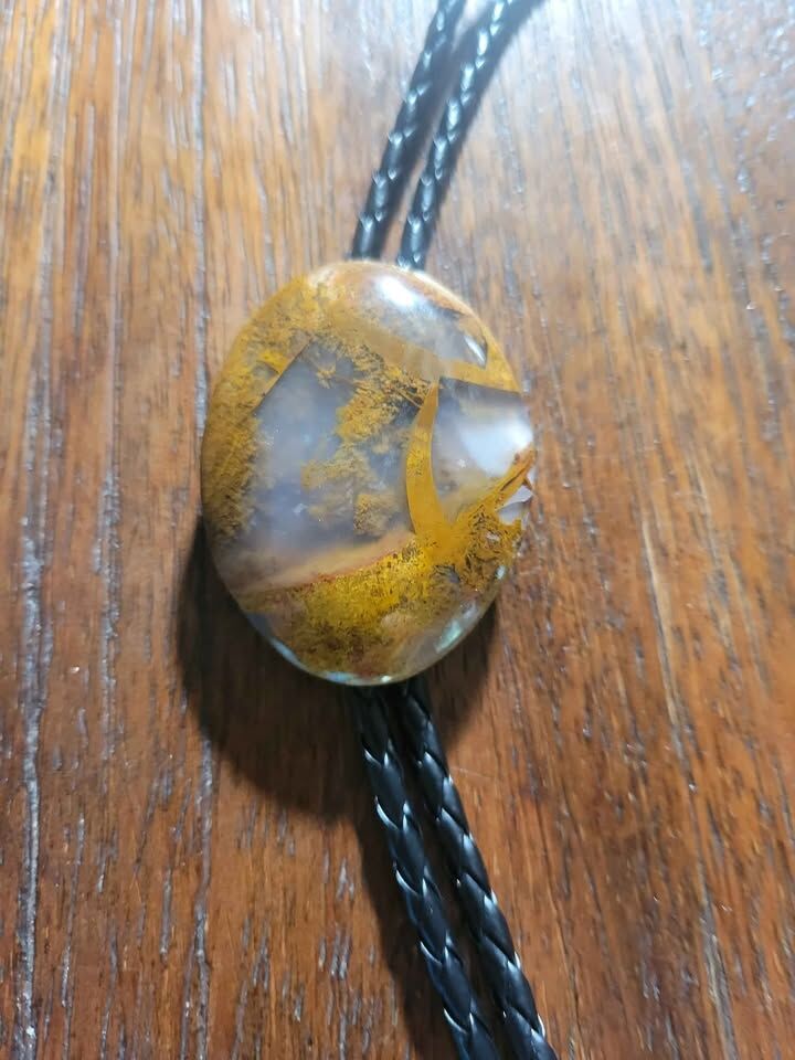 Beautiful Moss Agate Bolo Tie