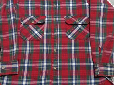 Men's Woolrich flannel scotch plaid tartan shirt made in USA size
