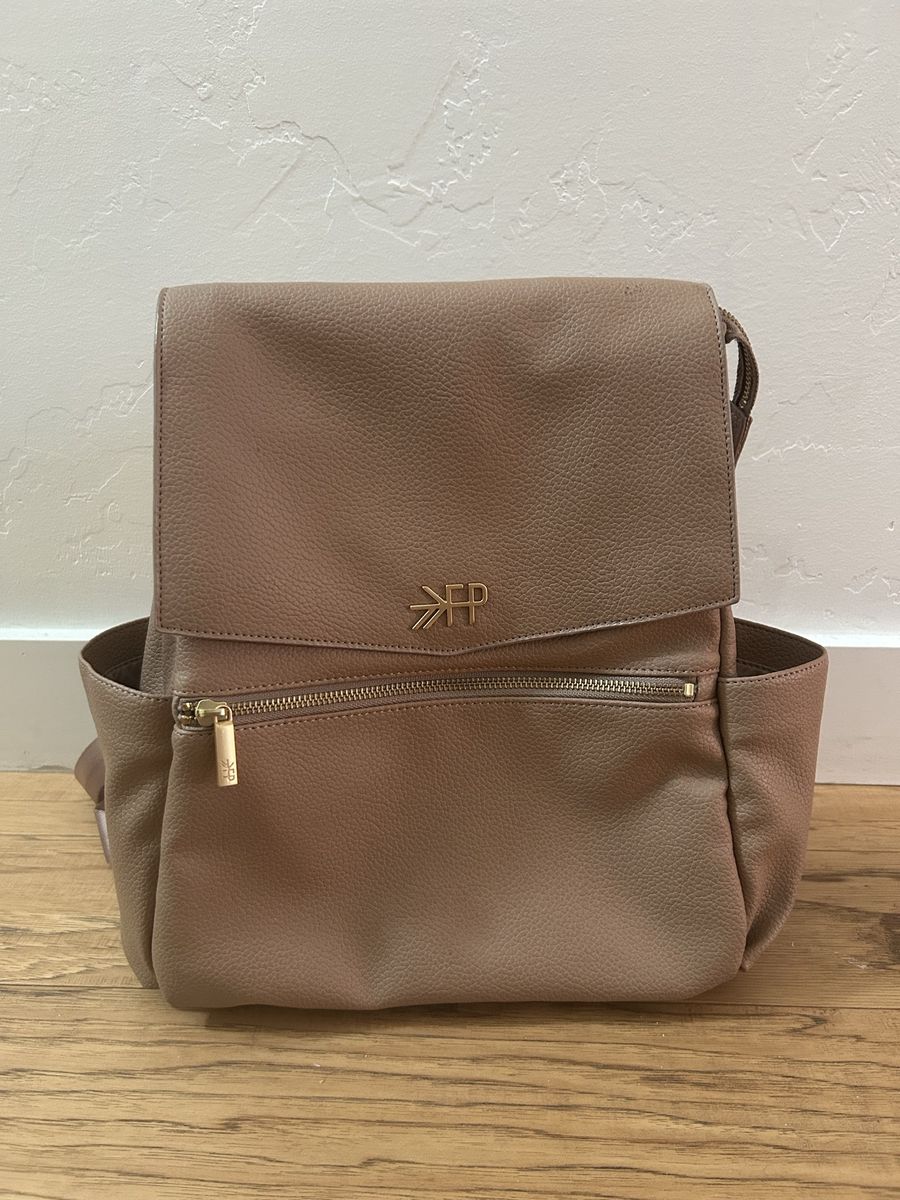 Freshly Picked Taupe Faux Leather Diaper Bag Mini Classic