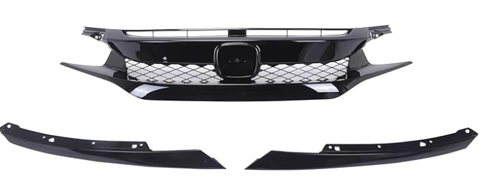 Front Bumper Grille Fog Light Cover Kit Surrounded Fit For 16-21 Honda Civic Sedan