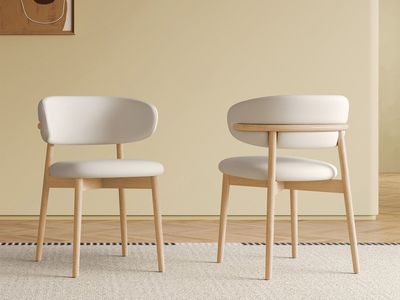 Mid-Century Modern Wood Feet Dining Chair (Set Of 2)