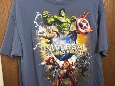Universal Orlando Resort Marvel Avengers T-Shirt Blue Size L