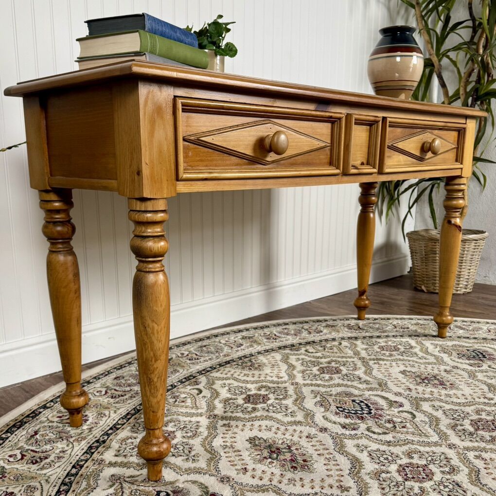 Vintage Broyhill Pine Console Table
