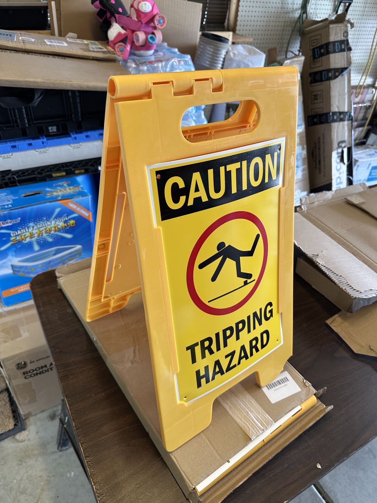 "Caution - Tripping Hazard" Folding Floor Sign x3 — New