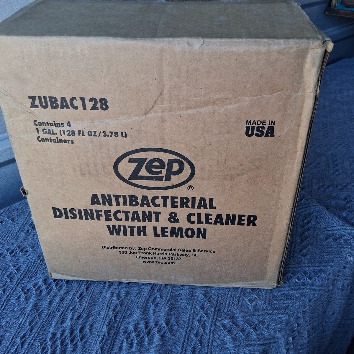 Zep Antibacterial Disinfectant & Cleaner with Lemon 1 Gallon Jugs (4-Pack)