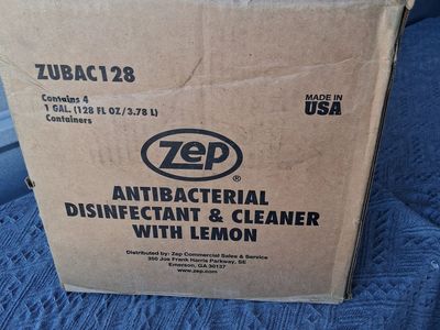 Zep Antibacterial Disinfectant & Cleaner with Lemon 1 Gallon Jugs (4-Pack)