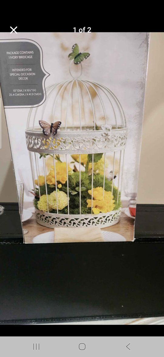 Ivory Birdcage Special Occasion Decor 10 in x 16.5 in