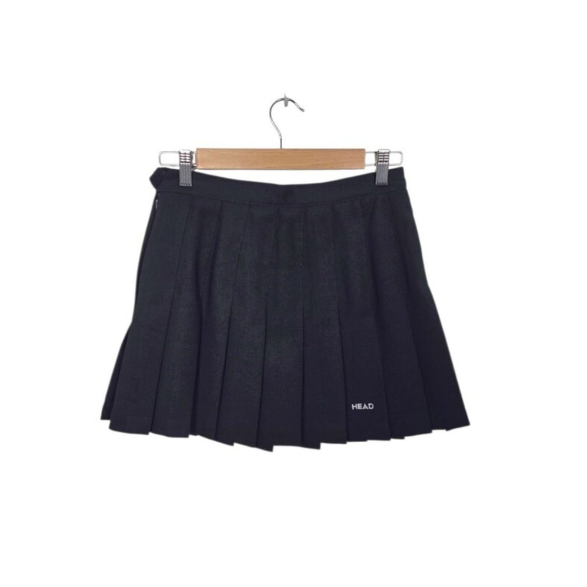 Vintage Head Pleated Medium Weight Mini Tennis Skirt Women's 8 Black