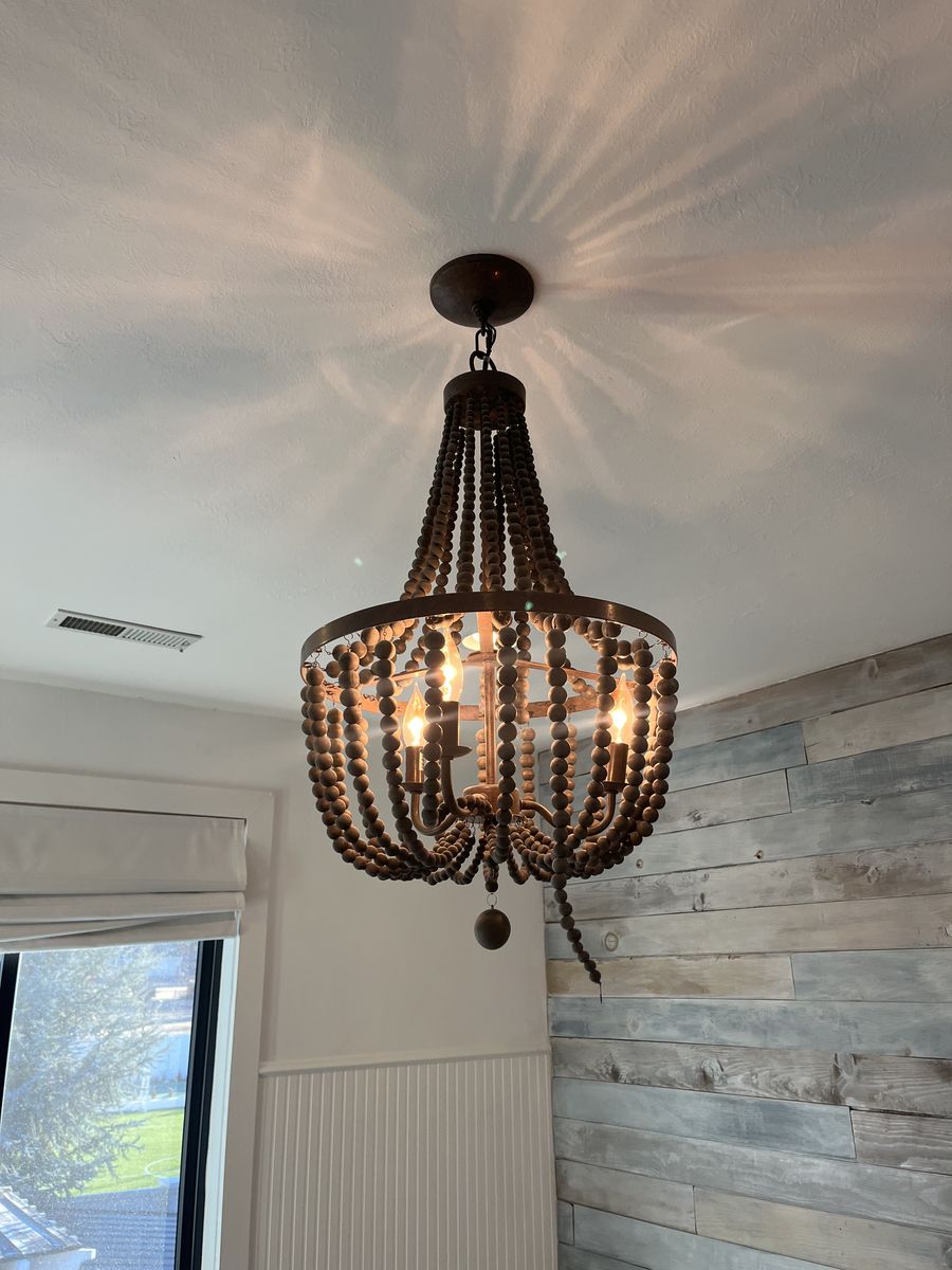 Beaded Gray Chandelier