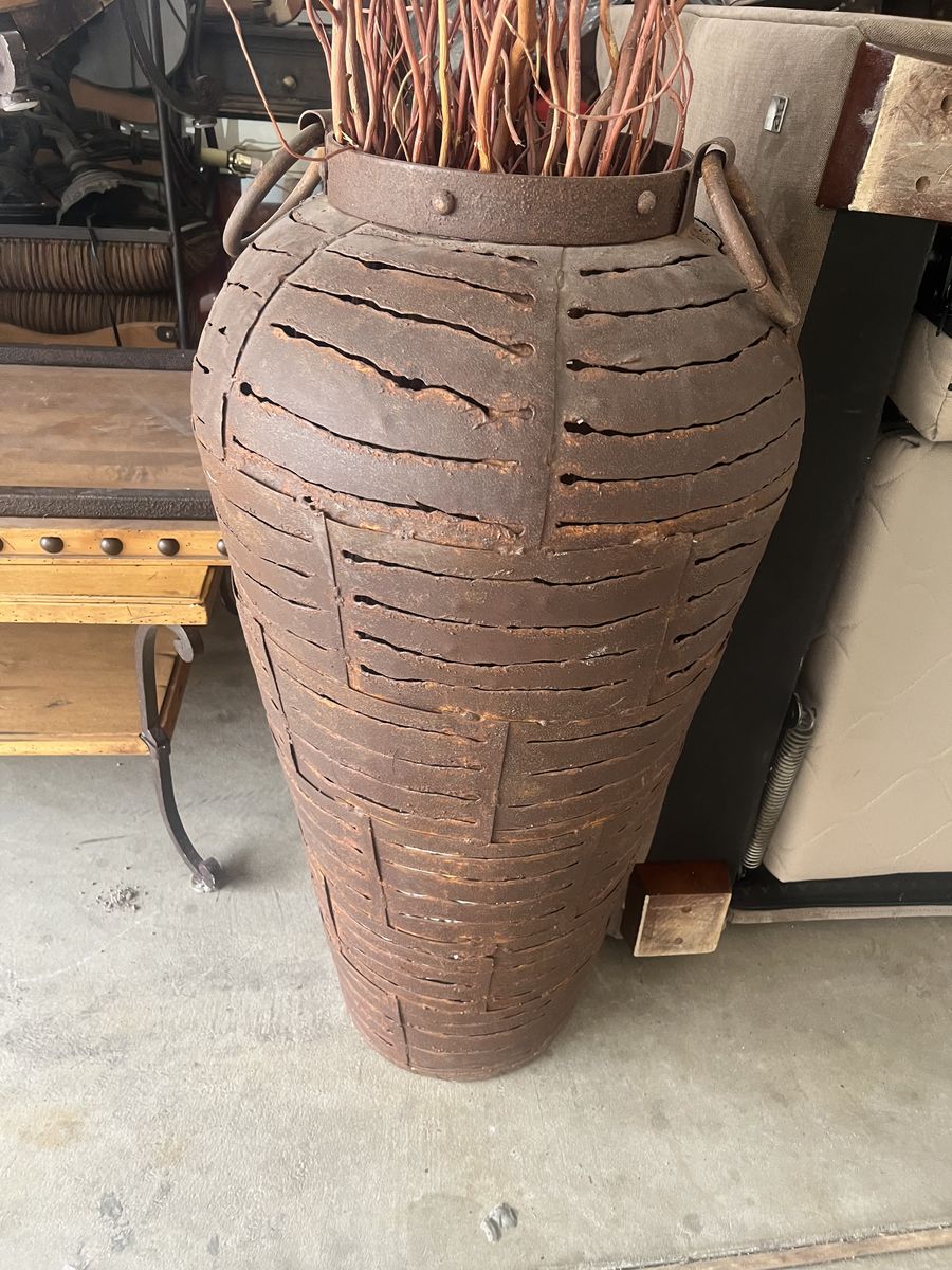 Decorative metal vase
