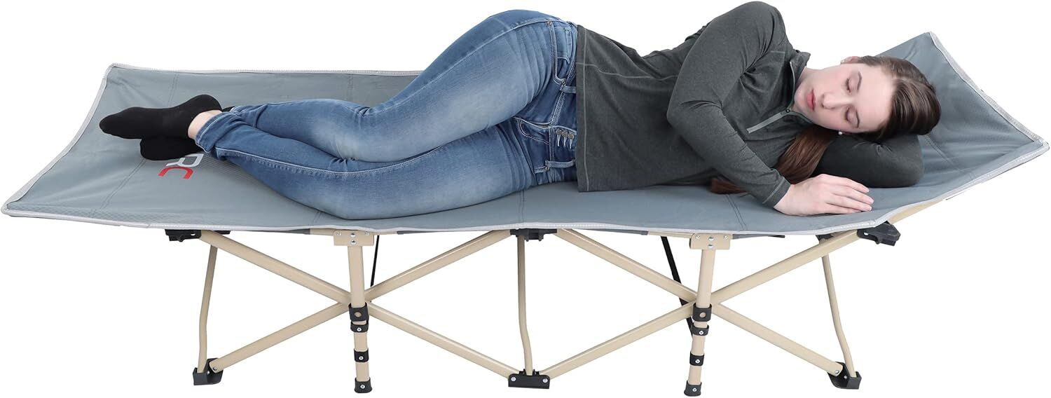 Redline Canyon Gray Camping Cot Outdoor Sleeping Cot - Portable Folding Camping Cot
