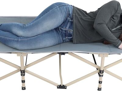 Redline Canyon Gray Camping Cot Outdoor Sleeping Cot - Portable Folding Camping Cot