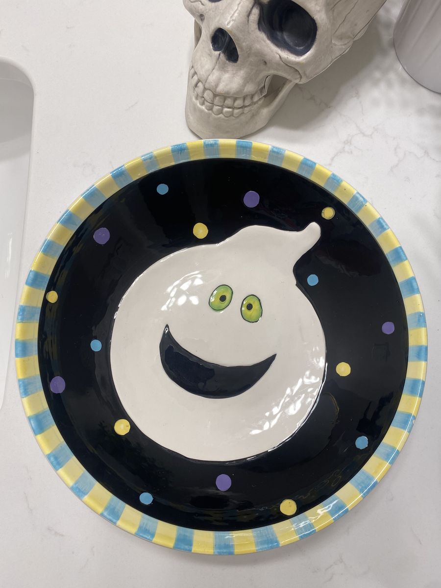 Large Ceramic Ghost Bowl