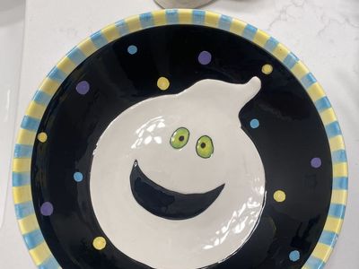 Large Ceramic Ghost Bowl