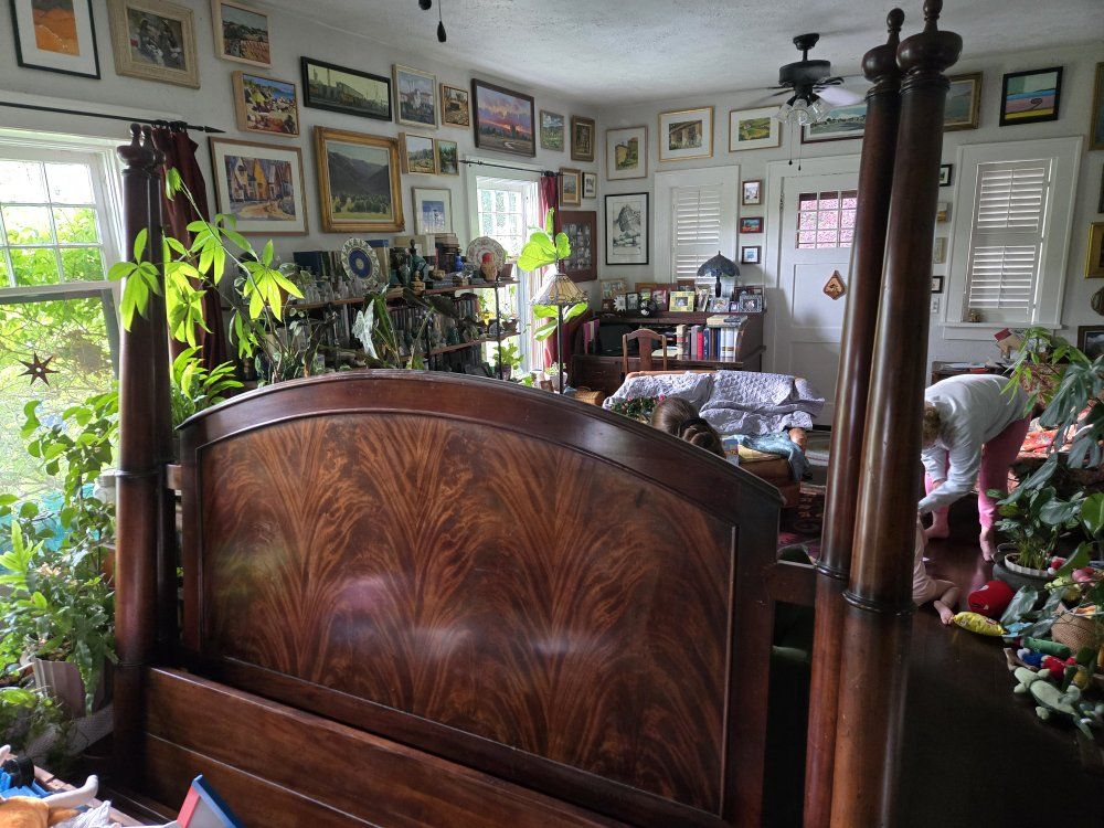Mahogany king poster bed frame