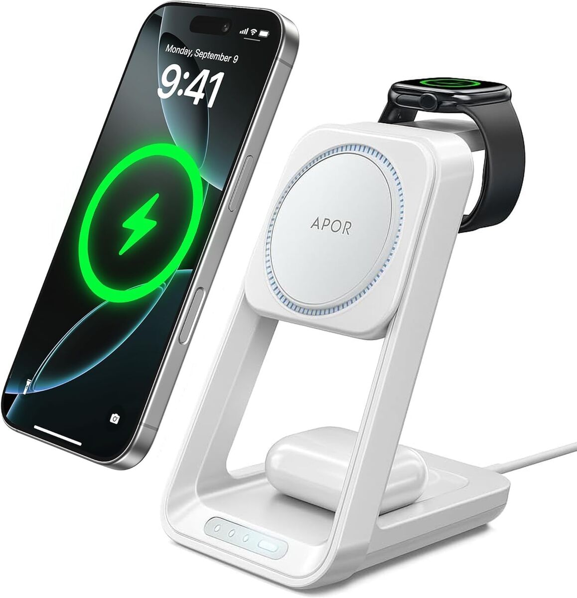 NEW 3 in 1 Charging Station for iPhone, Magsafe Wireless Charger with Cooling Fan for iPhone 16 15 14 13 12 Series