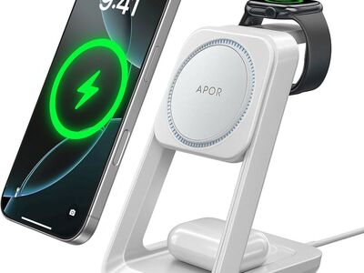 NEW 3 in 1 Charging Station for iPhone, Magsafe Wireless Charger with Cooling Fan for iPhone 16 15 14 13 12 Series