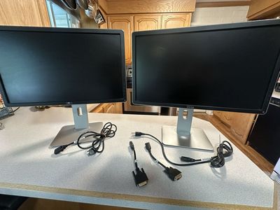 Pair of Dell 22” Full HD IPS Monitors w/ Adjustable Stands 45$