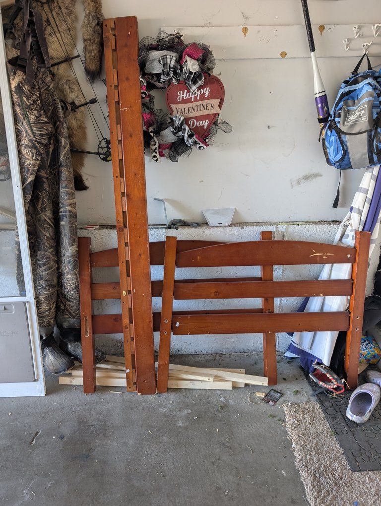 Free Twin wood bed frame.