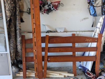 Free Twin wood bed frame.