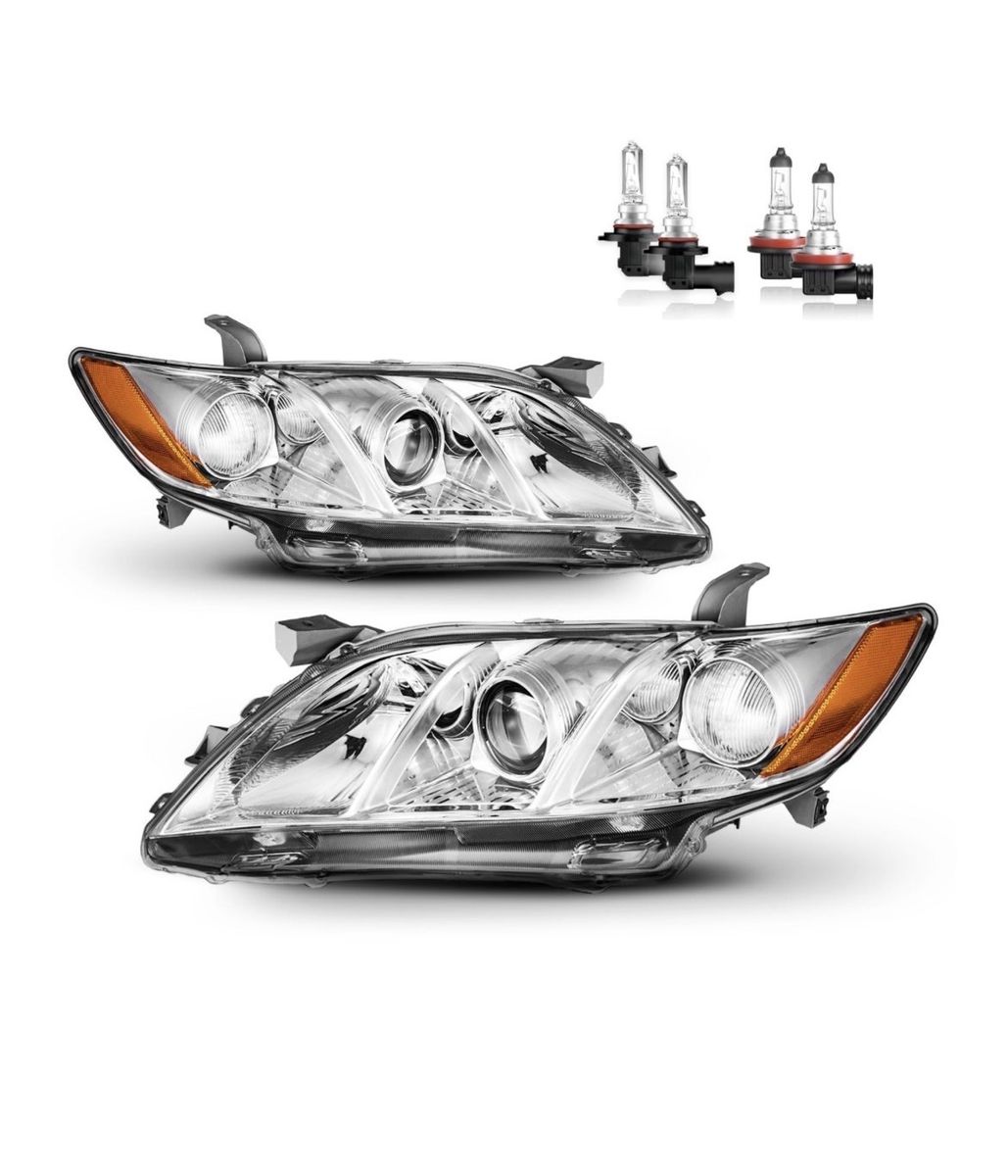 Brand New Set Headlights fits 2007 2008 2009 Toyota Camry Halogen Driver and Passenger