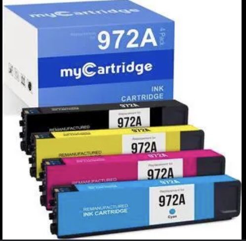 New myCartridge HP 972A Remanufactured Ink Cartridge 4-Pack (Black, Cyan, Magenta, Yellow)