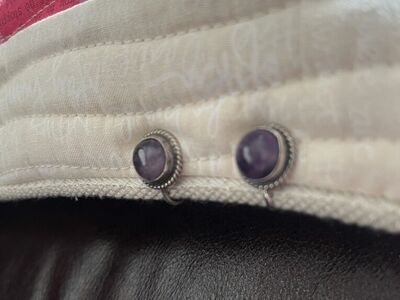 1930's Silver From Mexico Amethyst Earrings -Antique/Vintage