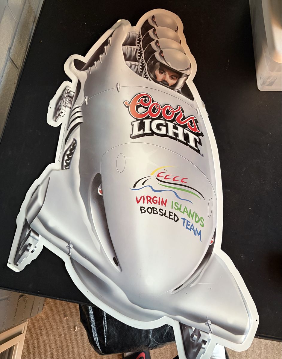 Vintage Coors light Virgin Islands bobsled team tin sign