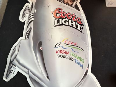Vintage Coors light Virgin Islands bobsled team tin sign