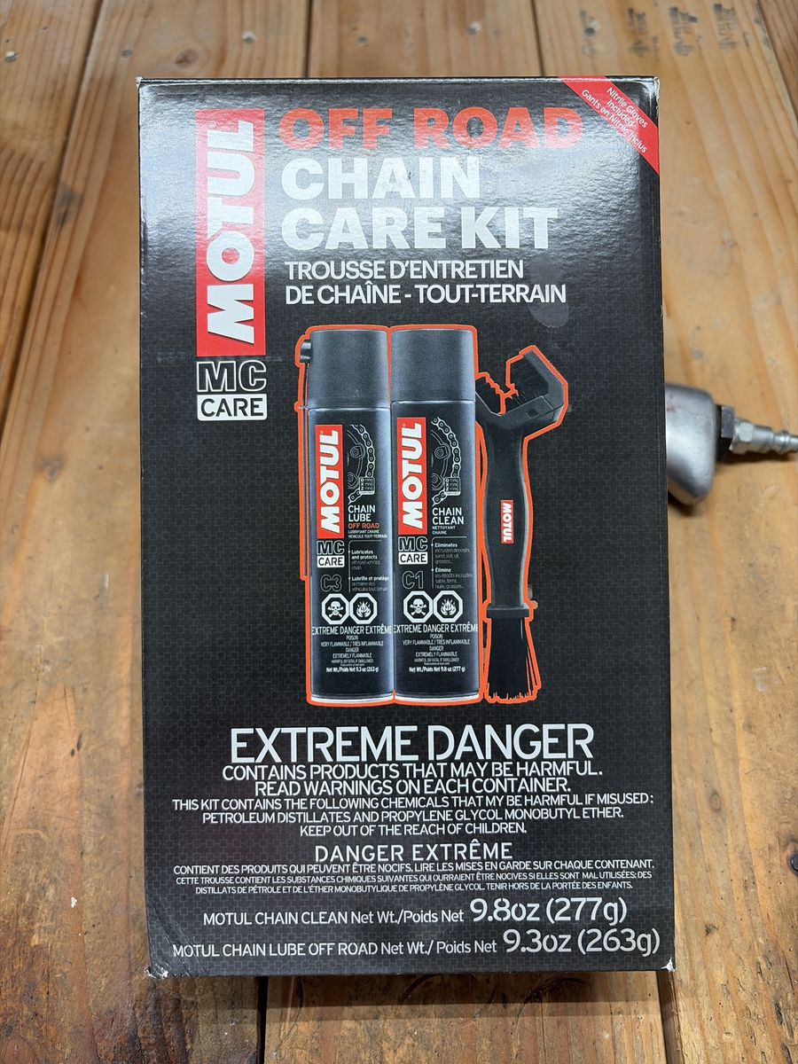 Motul MC Care Off Road Chain Care Kit - Lube, Clean, Brush & Gloves for Motorcycle ATV