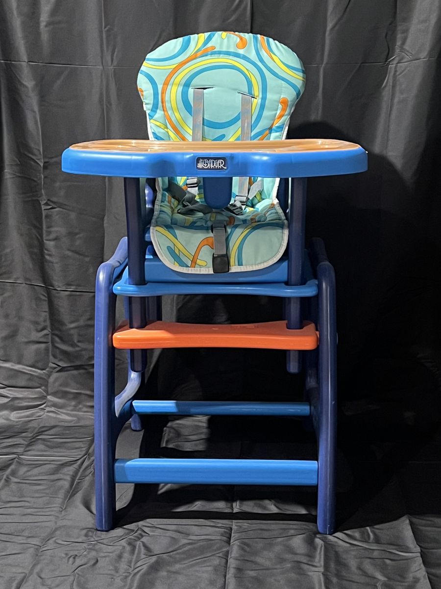 Convertible Baby High Chair – Envee Baby – Orange & Blue