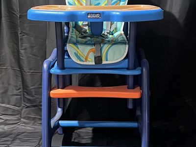 Convertible Baby High Chair – Envee Baby – Orange & Blue