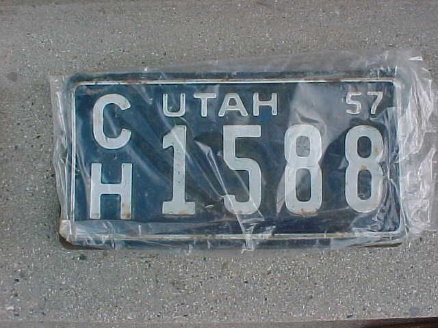 1957 single utah license plate