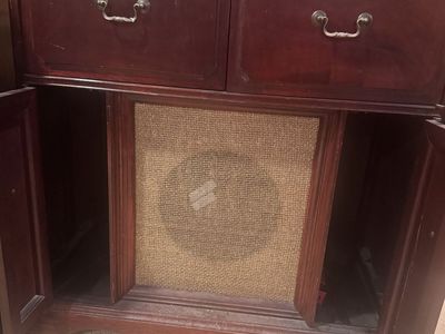 Antique tv and record player with radio