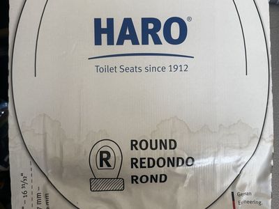 Haro Round Toilet Seat White - New in Box - German Engineered since 1912 - Fits 16 1/8" - 16 31/32"