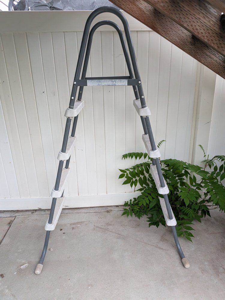 Gray A-Frame Swimming Pool Ladder - Above Ground Pool Access