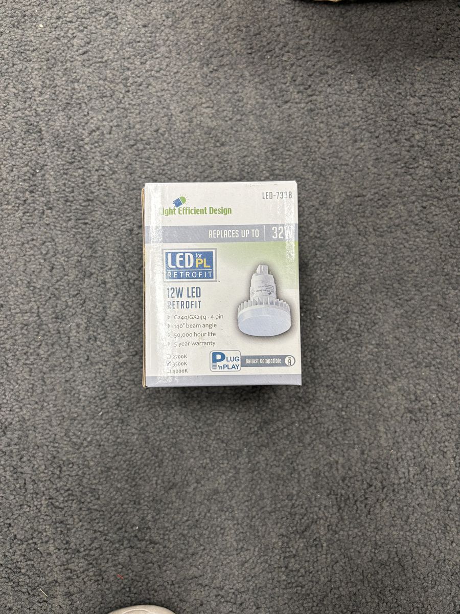 Light Efficient Design LED-7338 12W LED PL Retrofit Lamp (Replaces 32W)