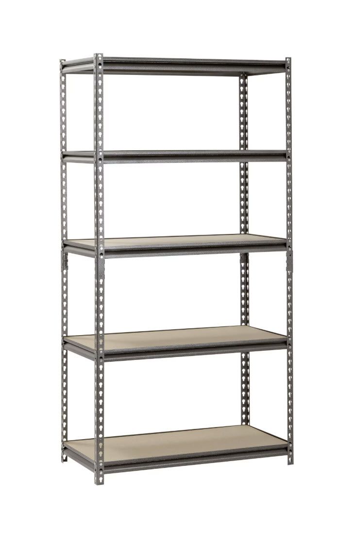 [NEW] Muscle Rack 5-Shelf Steel Storage Rack - Silver (36" W x 18" D x 72" H)