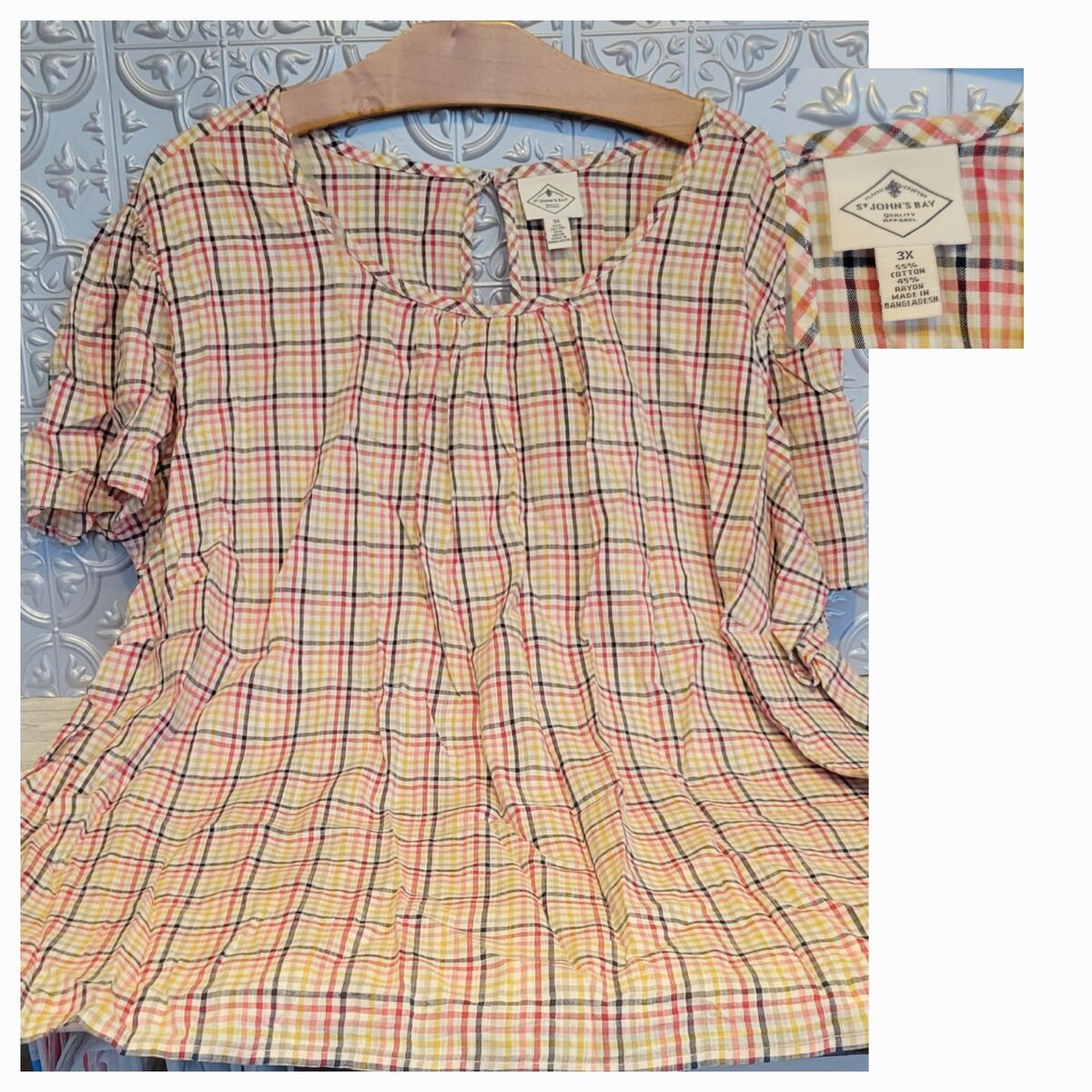 St. Johns Bay Plus Size 3X Blouse