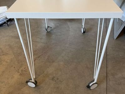 White Desk with Casters - Gently Used