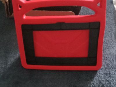 Red Shockproof Tablet Case Cover with Handle & Kickstand - Durable & Kids-Friendly
