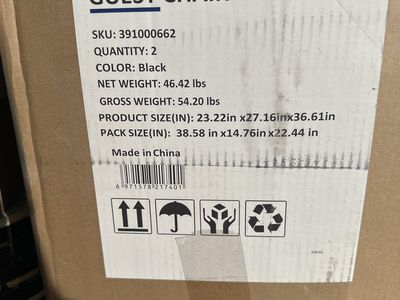 Selling a brand-new, unbuilt 2-pack of CLATINA Lopez L-D Black Leather Guest/Reception Chairs.