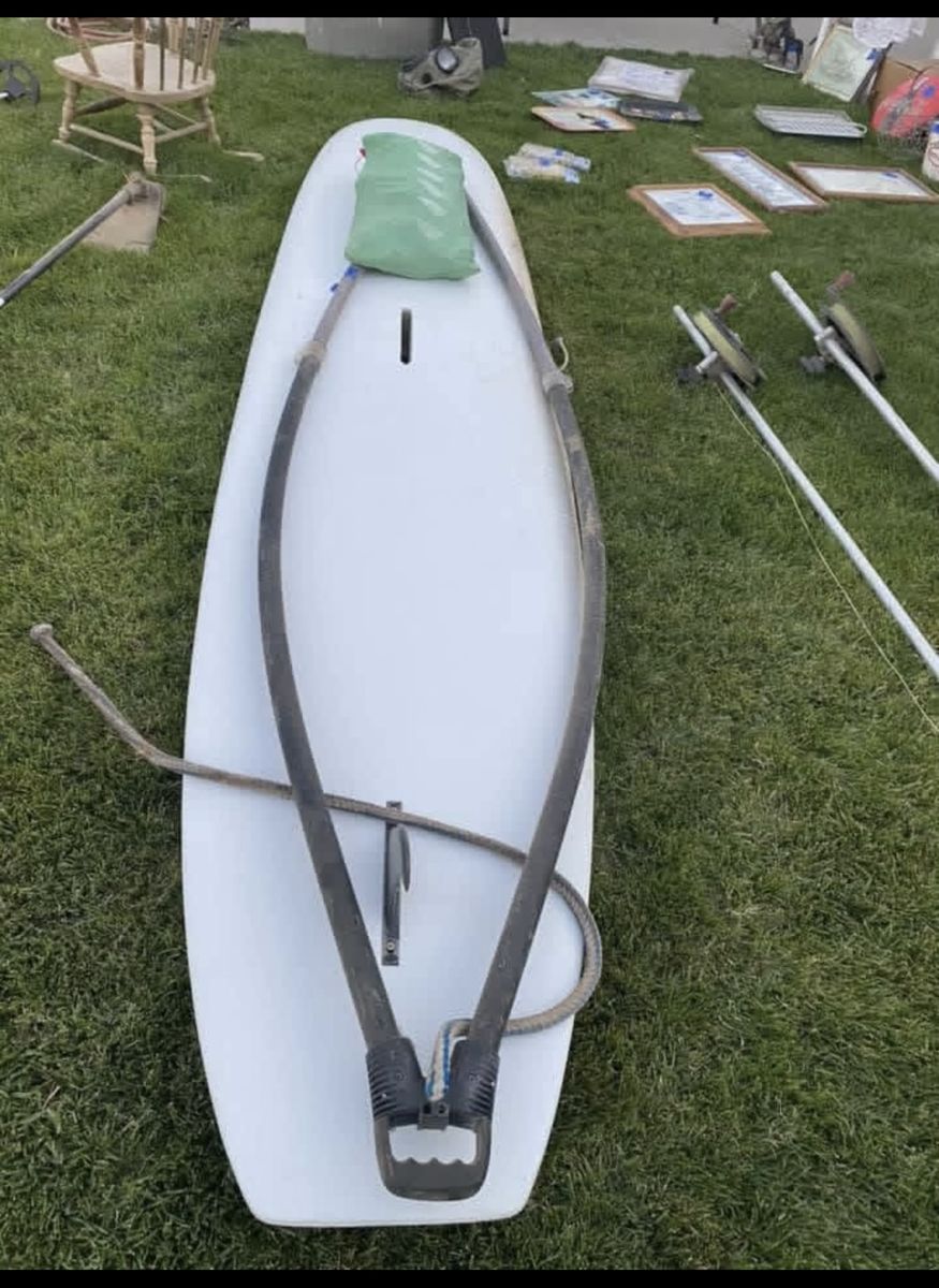 Windsurfer Sailboard with Mast, Boom, Sail, Daggerboard & Paddles