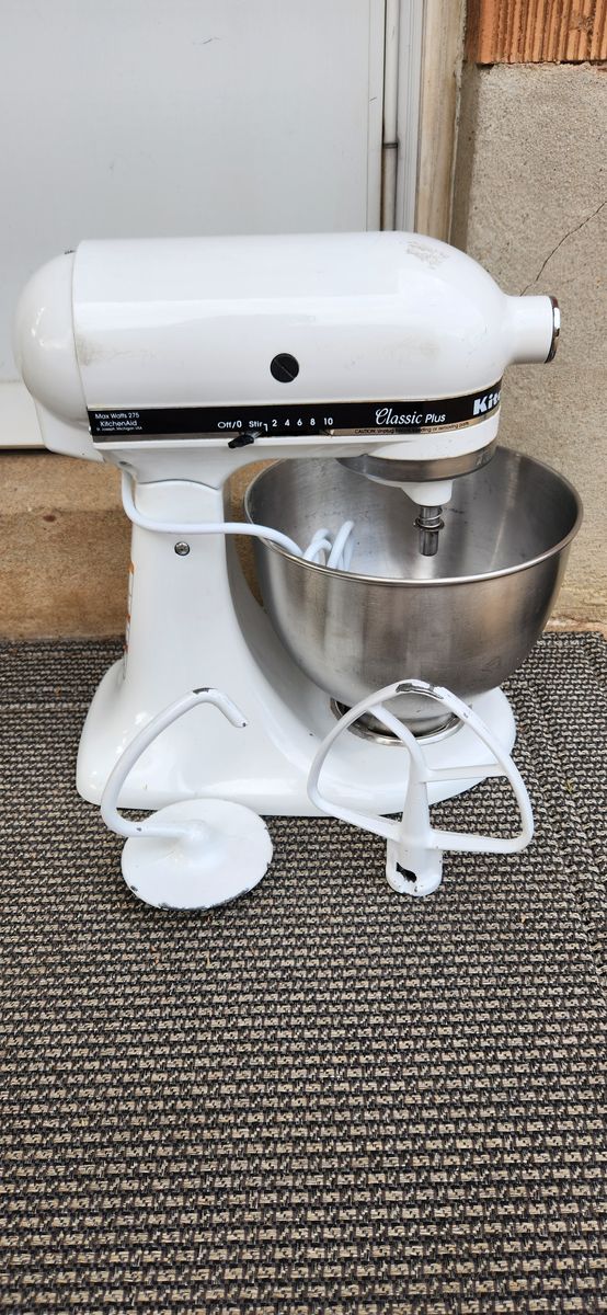 Kitchenaid mixer with attachments shown