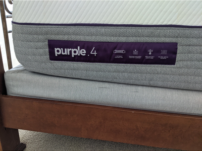 Purple 4 King Size Mattress and Solid Flat Foundation