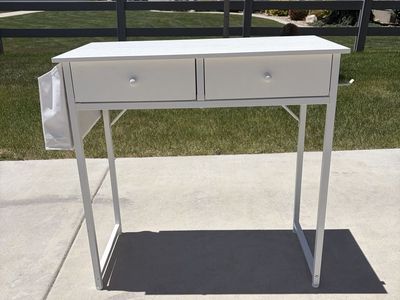 (4)White Kids' Vanity + Matching Desk — 2-Piece Set