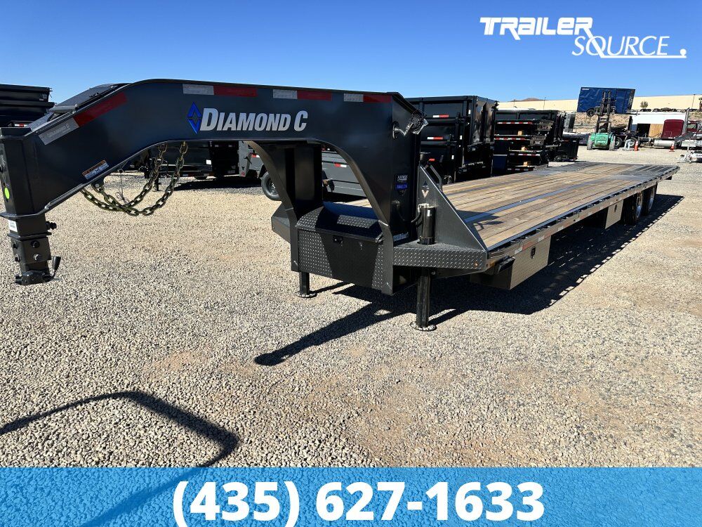 8.5x40 Diamond C FMAX-HDT 216 Gooseneck Hydraulic Dovetail Equipment Trailer -  40K GVWR - Aluminum Outer Wheels, Spread Axles