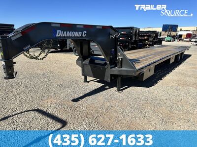 8.5x40 Diamond C FMAX-HDT 216 Gooseneck Hydraulic Dovetail Equipment Trailer - 40K GVWR - Aluminum Outer Wheels, Spread Axles